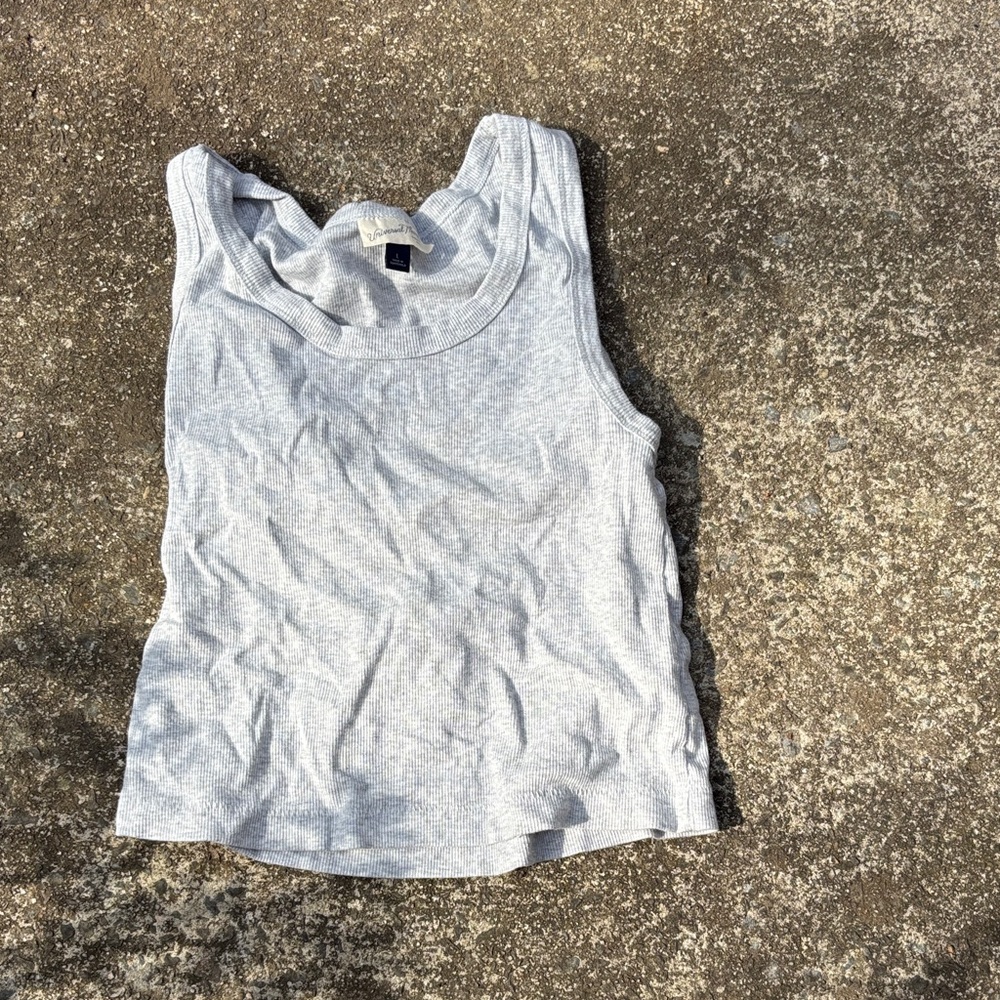 Universal Thread Heather Light Gray Ribbed Tank Top